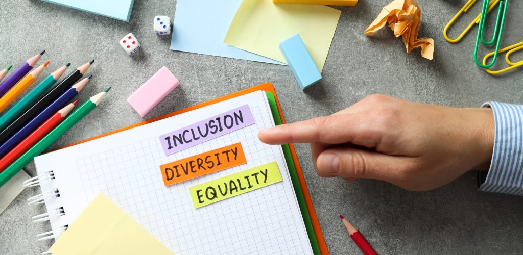 Concept of Diversity, Inclusion and Equality, top view